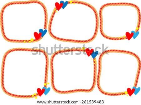vector orange border with heart shapes