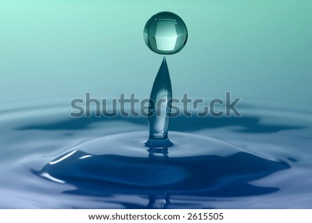 Falling a drop of water