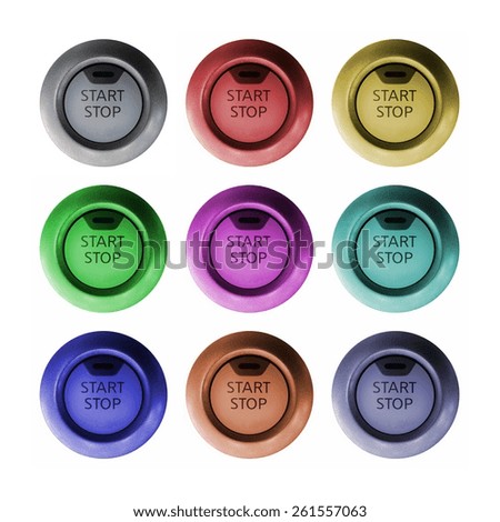 Colorful start and stop button