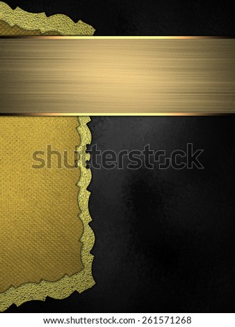 Yellow plate with patterns on a black background. Design template. Template for text