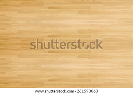 Hardwood maple basketball court floor viewed from above for natural texture and background Royalty-Free Stock Photo #261590063