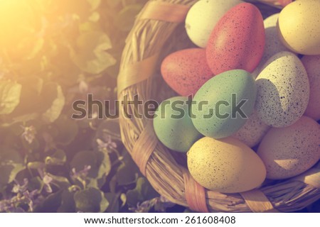 Vintage photo of easter eggs