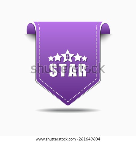 5 Star Purple Vector Icon Design