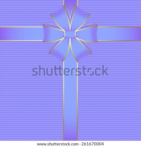 Vector illustration of Blue background. Blue bow.
