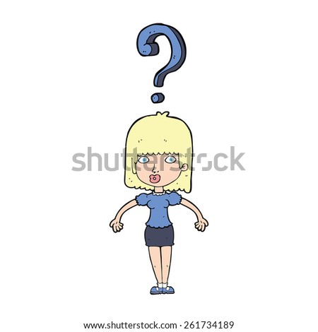cartoon confused woman