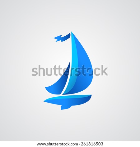 Vector icon yacht club with yacht for brand 