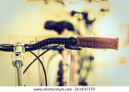 Vintage bicycle - selective focus , processing vintage effect and sunflare filter