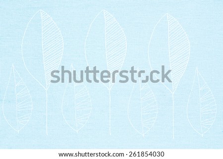 leaf print on linen texture