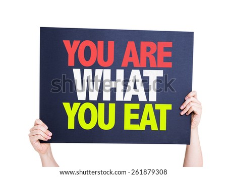 You Are What You Eat card isolated on white