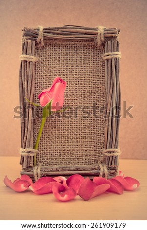 text frame with rose flower,valentine day