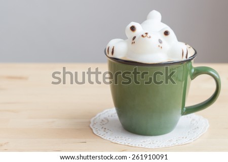 A cup of coffee with cute 3D latte art