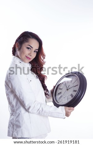 young girl with watch