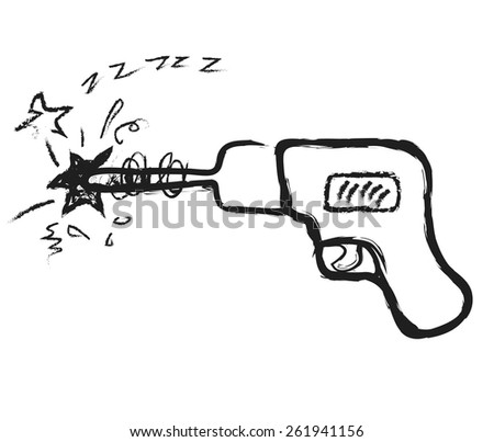 doodle electric drill, vector