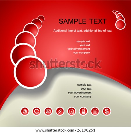 abstract red background with copy space, vector