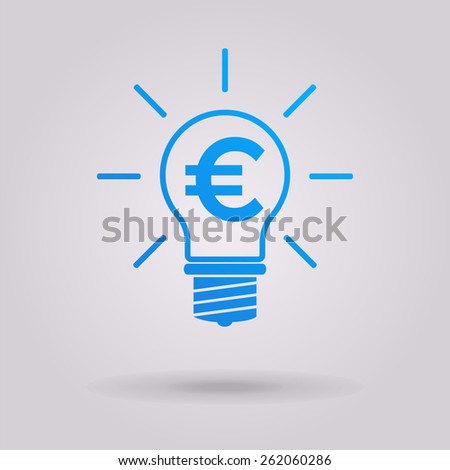 Light bulb with euro symbol business concept.