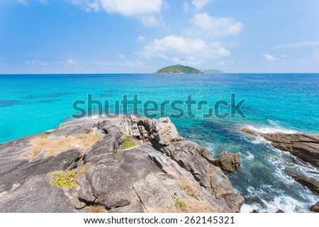 Beautiful view that see the blue ocean at Similan island, Thailand