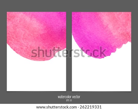 Vector background with watercolor pink and red. 