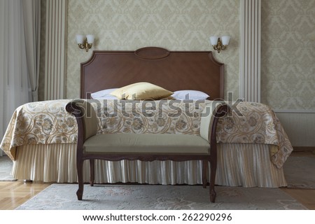 king size bed in a luxury apartment interior