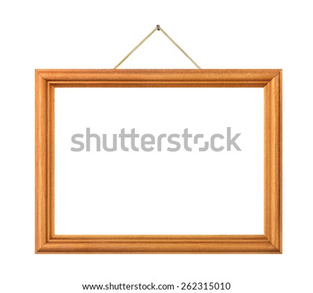 Retro frame on rope isolated on white background