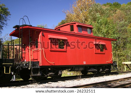 Red Wooden Caboose Royalty-Free Stock Photo #26232511