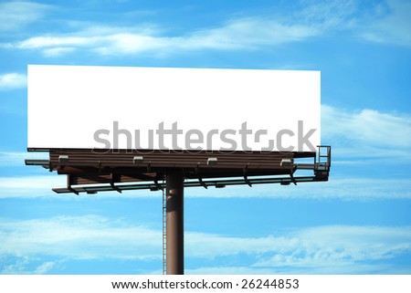 Blank Billboard with a bright blue sky