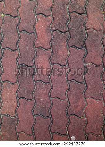 Old Walk side street floor tiles. Background
