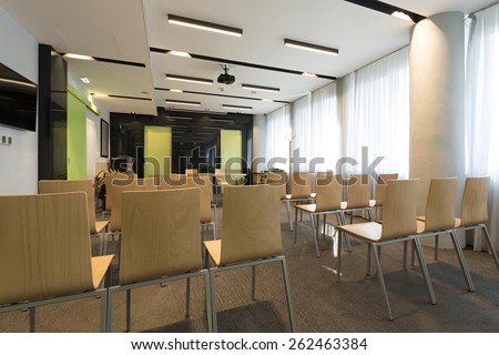 Interior of a room for presentations
