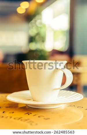 Coffee mug in coffee shop - Vintage effect style pictures