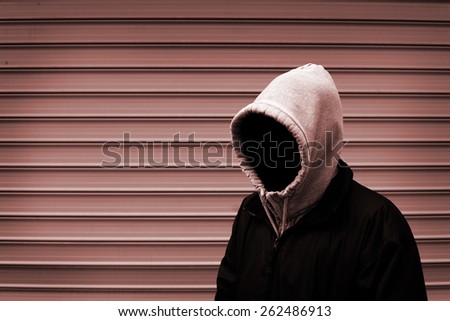 Invisible man in the hood duotone picture