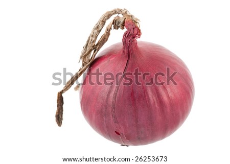 Red onion isolated over white background