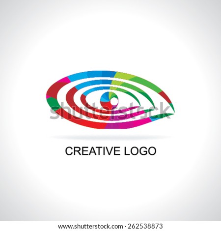 business logo concept idea with colorful eye 