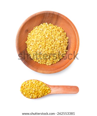 yellow bean on white background