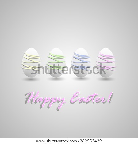 paper Easter eggs on a gray background