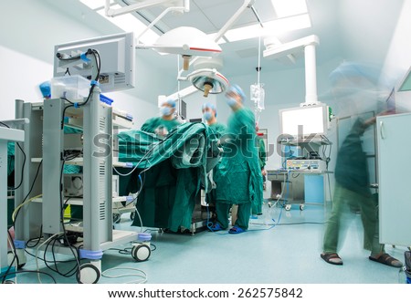 surgeons are operating in a hospital Royalty-Free Stock Photo #262575842