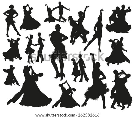 Dance silhouettes Royalty-Free Stock Photo #262582616