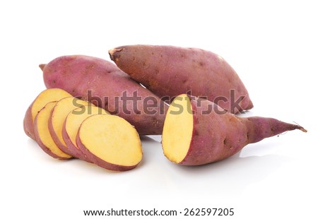 sweet potato on the white background Royalty-Free Stock Photo #262597205