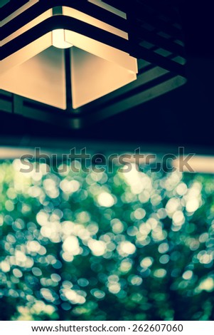 Green bokeh from tree and bulb light - Vintage effect style picture