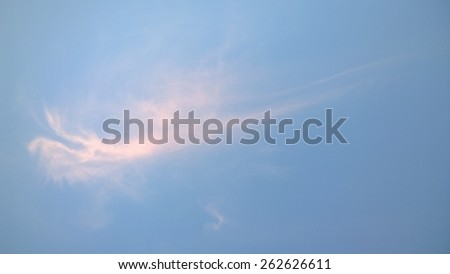 This is cloud on blue sky at the sunset
