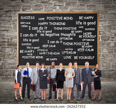 Group of business people team near infographic background.