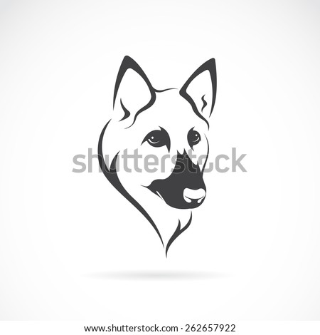 Vector image of an German shepherd face on white background