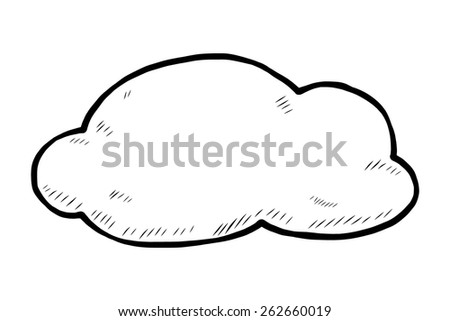 cloud / cartoon vector and illustration, black and white, hand drawn, sketch style, isolated on white background.