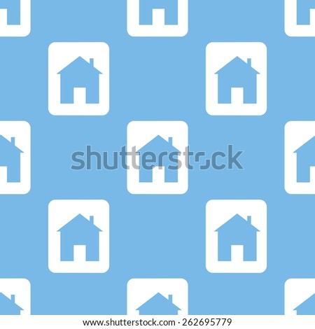 Home blue with white seamless pattern for web design. Vector symbol