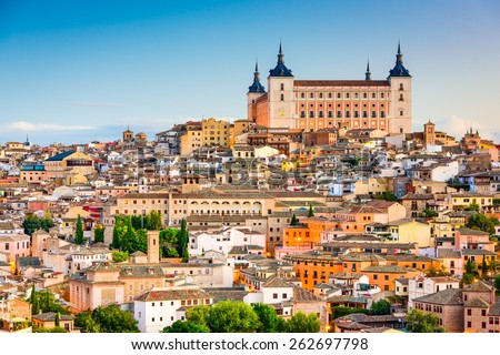 Toledo, Spain old town cityscape at the Alcazar. Royalty-Free Stock Photo #262697798