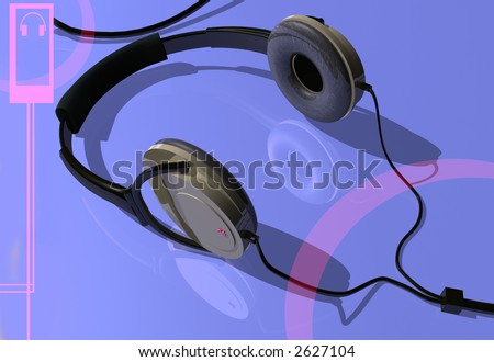 3d headphones with reflections