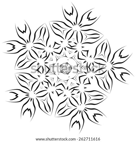 Abstract tattoo / floral pattern. Vector illustration.