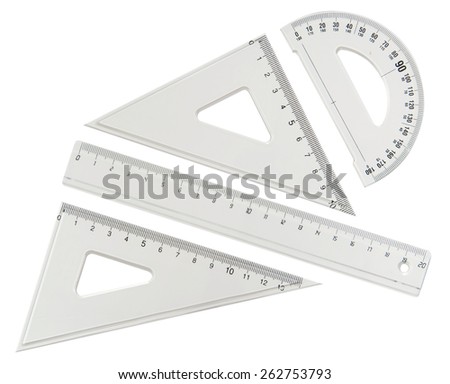 Plastic rulers for mathematics in school and homework