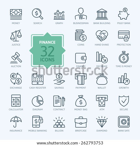 Thin line web icon set - money, finance, payments  Royalty-Free Stock Photo #262793753