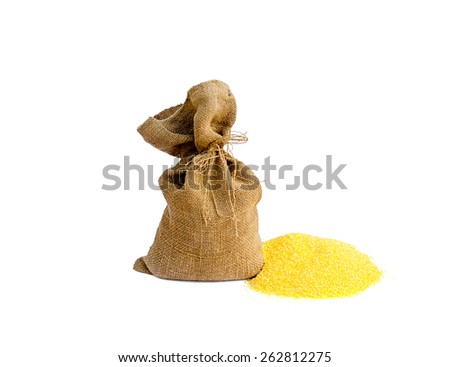 sack with corn grain