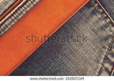 Jeans background with belt