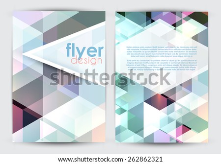 Double sided flyer template with a low poly design